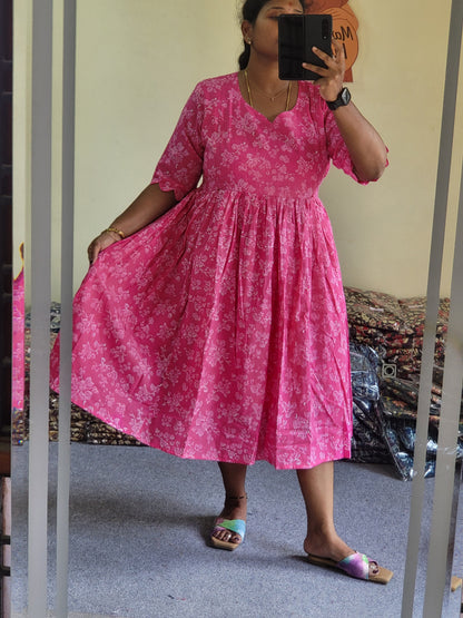 Plus size feeding kurtis pink
