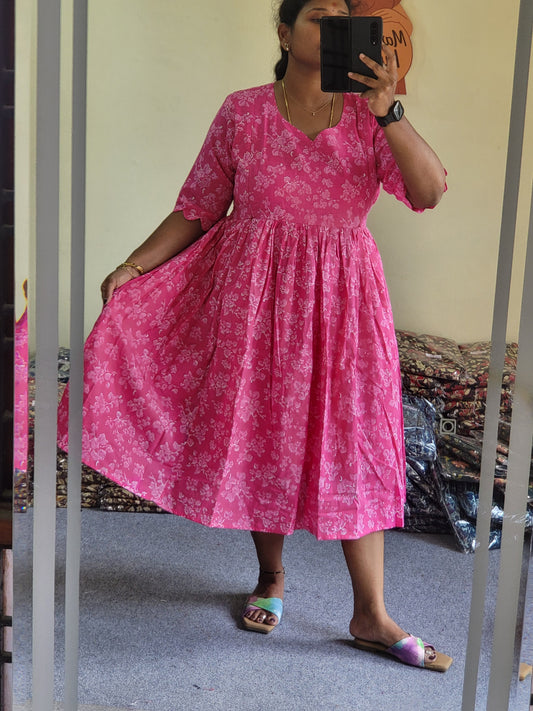 Plus size feeding kurtis pink