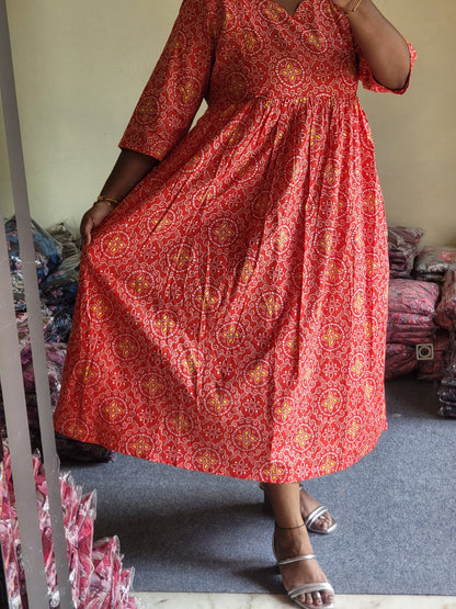 Full lining cotton Anarkali feeding org