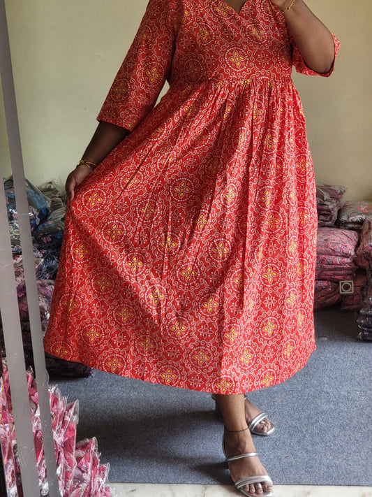 Full lining cotton Anarkali feeding org