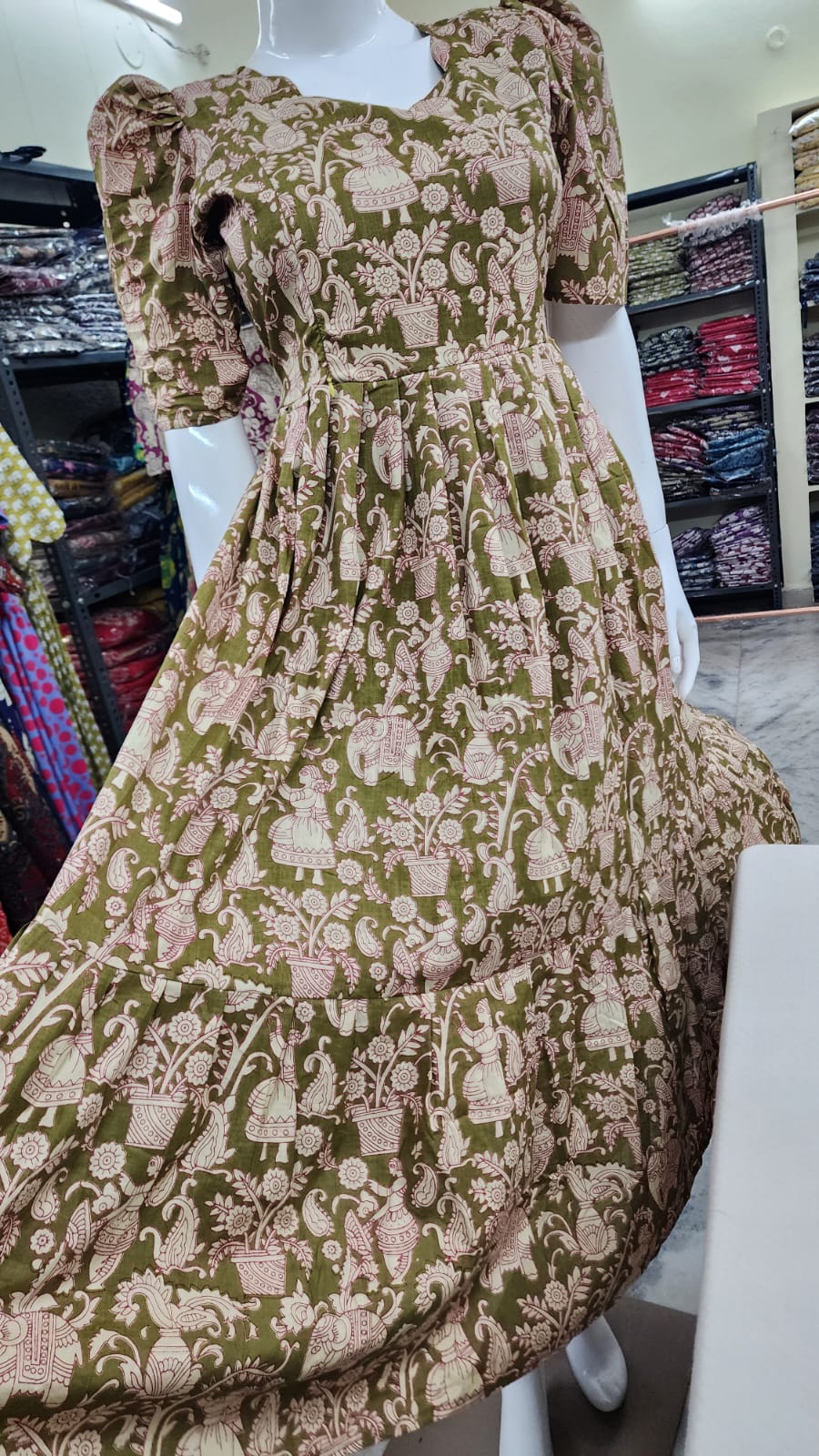 Kalamkaari print feeding kurtis mehndi