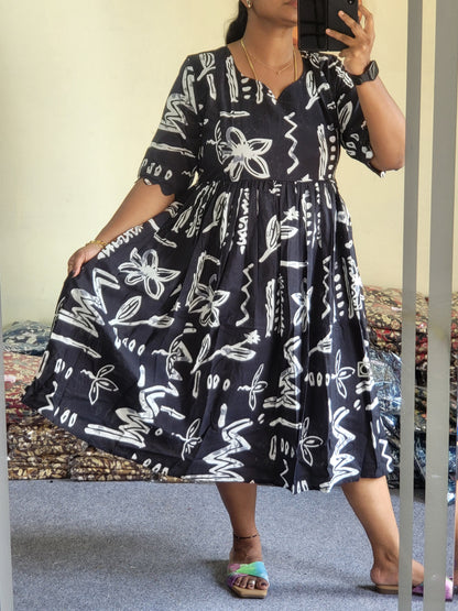 Plus size feeding kurtis black