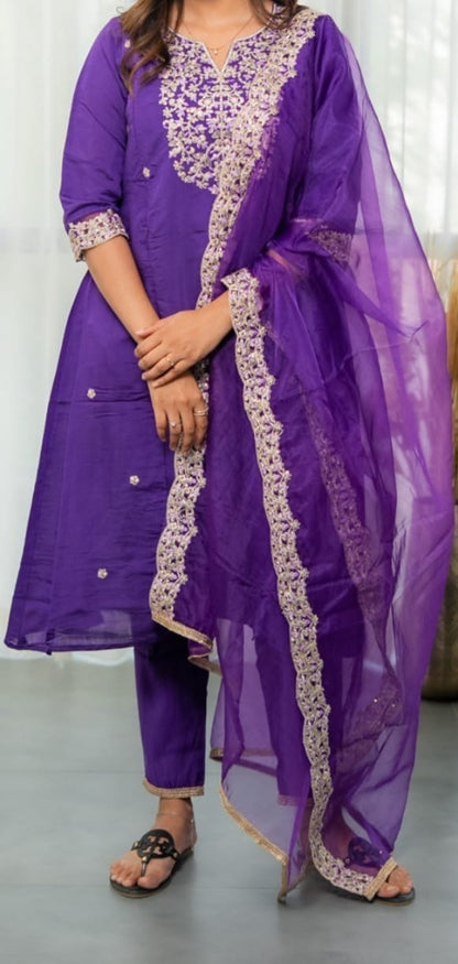 Partywear 3pc sets voilet