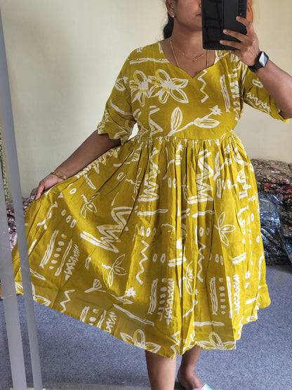 Plus size feeding kurtis mustard ylw