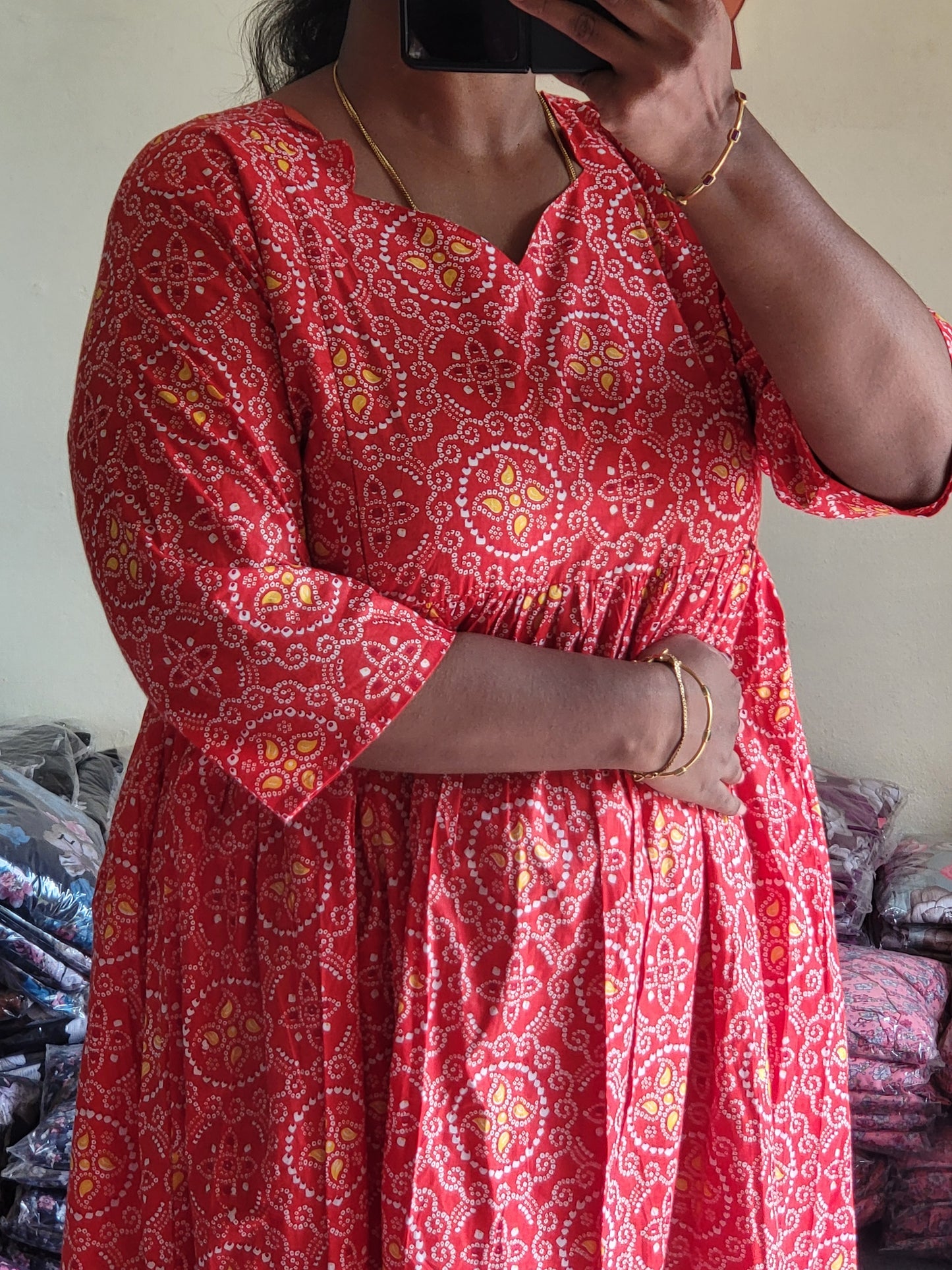 Full lining cotton Anarkali feeding org