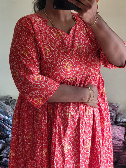 Full lining cotton Anarkali feeding org