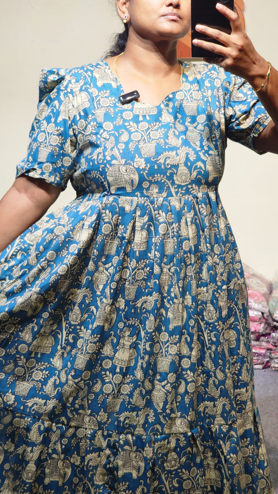 Kalamkaari print feeding kurtis krishna