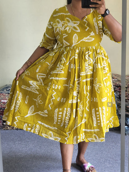 Plus size feeding kurtis mustard ylw