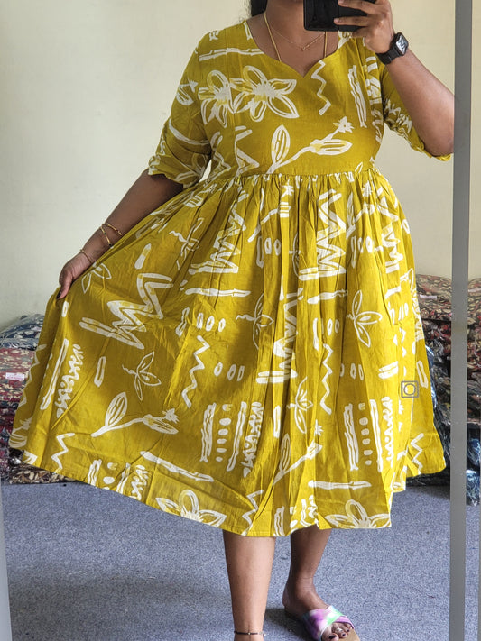 Plus size feeding kurtis mustard ylw