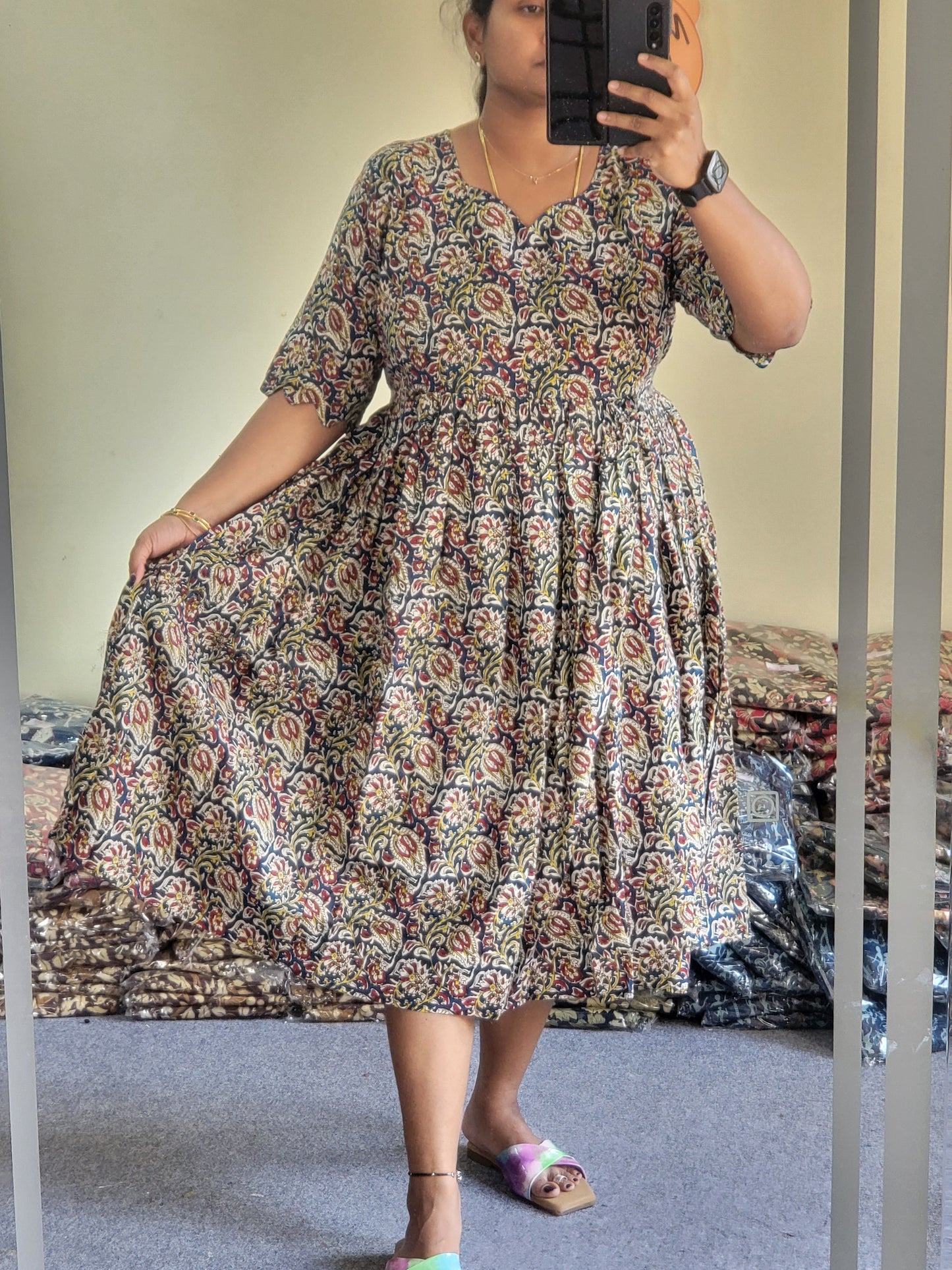 Plus size feeding kurtis blu Kalamkaari